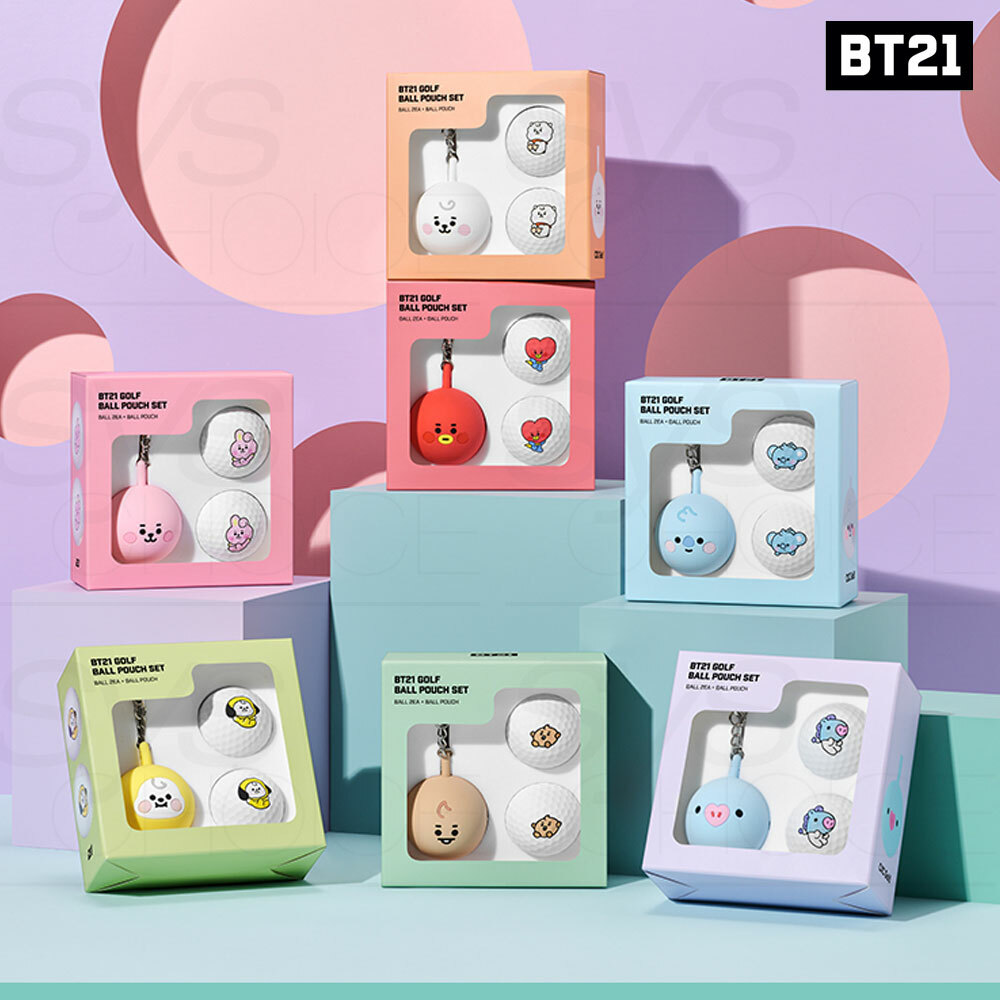 BTS BT21 Official Goods Baby Golf Ball Pouch SET + Tracking Number