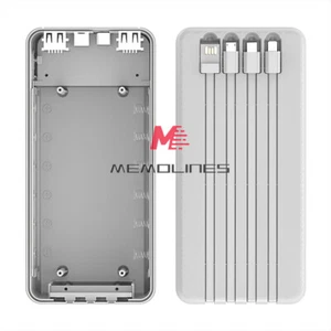 10W 22.5W Mobile Power Bank DIY Housing Shell Case w/ 4 Charge Cable for 6*18650