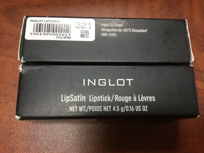 2 boxes Inglot lip satin lipstick 4.5g new color 321 new