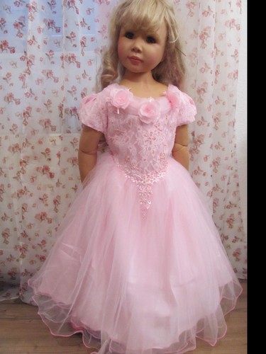 Kleid 122 Blumenmädchen Hochzeit Taufe Fest edel Prinzessin Spitze Perlen  Neu | eBay