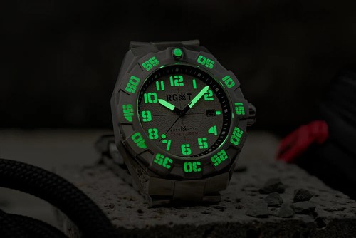 RGMT Field Master Herren Automatik Uhr Silber/Orange RG-8032-99 $685 - NEU & RAR - Bild 5 von 6