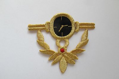 #2739 Gold,Black Trim Fringe Watch,Flower Embroidery Applique Patch