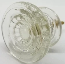 2" Empire Style PRESSED GLASS KNOB Victorian Antique vintage old dresser drawer 