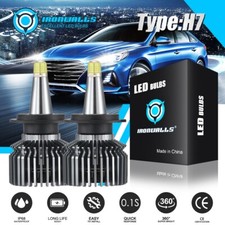 4-Side 360  H7 COB LED Headlight Kit Bulbs 2400W 360000LM Hi/Lo Beam 6000K White