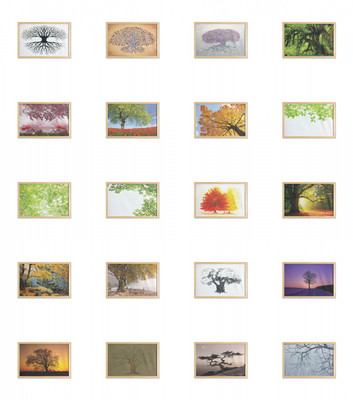 Ambesonne Tree Forest Wall Art with Wide Frame for Bathrooms Living Room