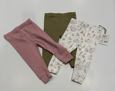 Baby Girls' 3pk Prairie Floral Pull-On Pants - Cloud Island Pink 0-3M