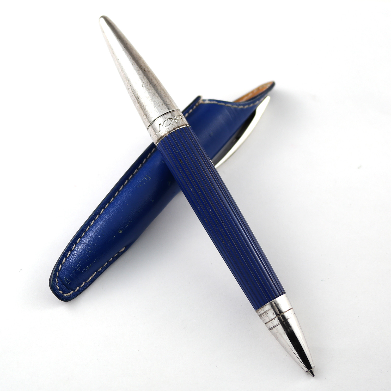 Jorg Hysek Palladium Blue Rollerball Pen with Pen Case | eBay
