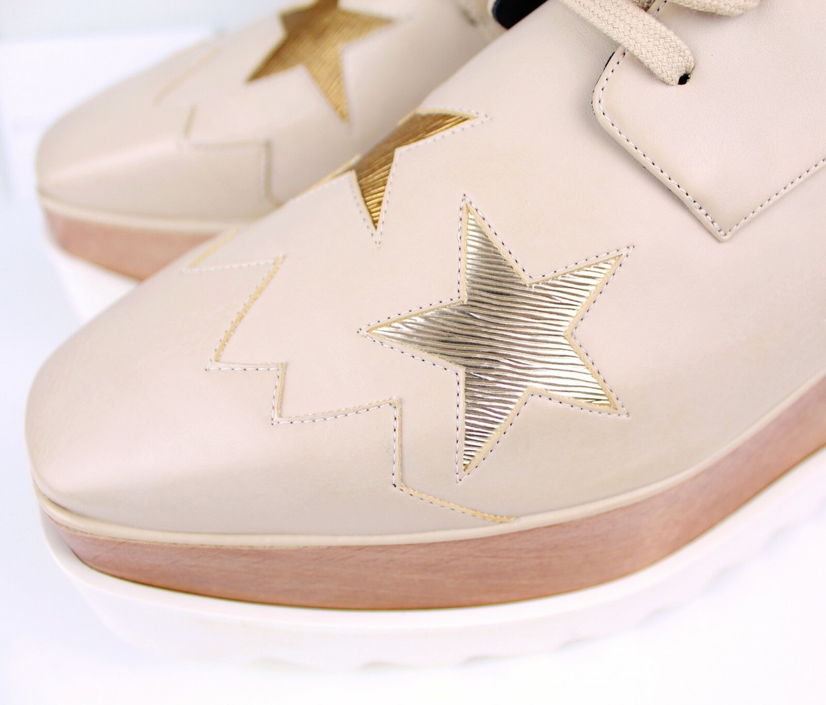 ★STELLA McCARTNEY直営店★Elyse クリスタル スター ウェッジ NEW Stella Mccartney Elyse Star Wedge Platform Sneaker, Non