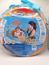 Swimways Baby Spring Float Sun Canopy Blue Fish Swim Step 1 Splash 9-24 Months