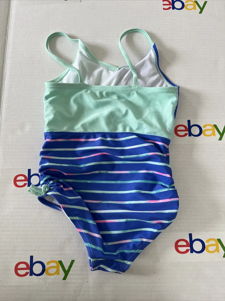 Nautica маленьких девочек лето цельный бассейн купальник, омбре лимон, синий, размер 7 - Изображение 4 из 4