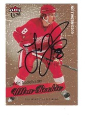 JUSTIN ABDELKADER AUTOGRAPHED 2008-09 ULTRA ROOKIE HOCKEY CARD DETROIT RED WINGS