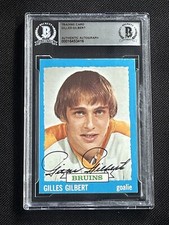 GILLES GILBERT 1973-74 TOPPS ROOKIE SIGNED AUTOGRAPHED CARD #74 BAS AUTHENTIC