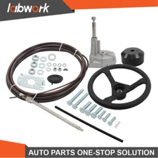 Labwork 16FT Boat Rotary Steering System Outboard Kit Marine 12.4" Wheel SS13716