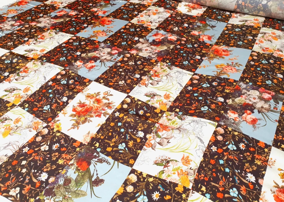 Kleiderstoff Seiden Griff Digital Druck Hochwertig Sommer Stoff Strandkleid Tuch - Bild 4 von 4