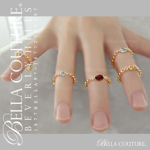 $395NEW 14K YELLOW GOLD NATURAL AAA CITRINE OVAL 6MM FACETED ART DECO CHAIN RING - Picture 2 of 24