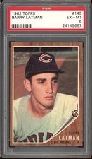 1962 Topps Baseball #145 Barry Latman PSA 6