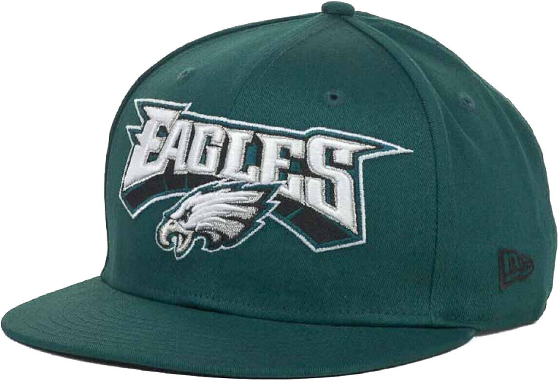 New Era Philadelphia Eagles Wordmark Name Logo Endzone Football Snapback  Cap Hat