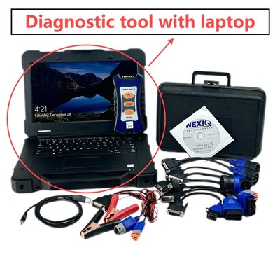 NEXIQ USB Link Full Chip Heavy Truck Diagnostic Tool + Bluetooth+Dell 7414