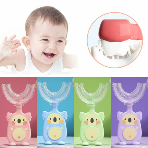 Children U-shaped Toothbrush Baby Kids Silicone Brush Head 360° Teeth Cleaning - Picture 6 of 16
