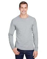 Hanes Adult Workwear Long Sleeve Pocket Stylish T Shirt Casual T-Shirt W120