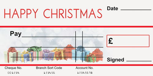Custom Blank Cheque Presentation Gift Christmas Present Xmas Gift Write ...