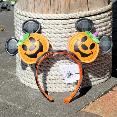Disney Parks Ears Halloween Headband Disneyland Pumpkin Ears Jack O' Lantern