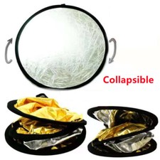 30/60/80cm 2-in-1 Round Photography Reflector Portable Collapsible with Bag Tool