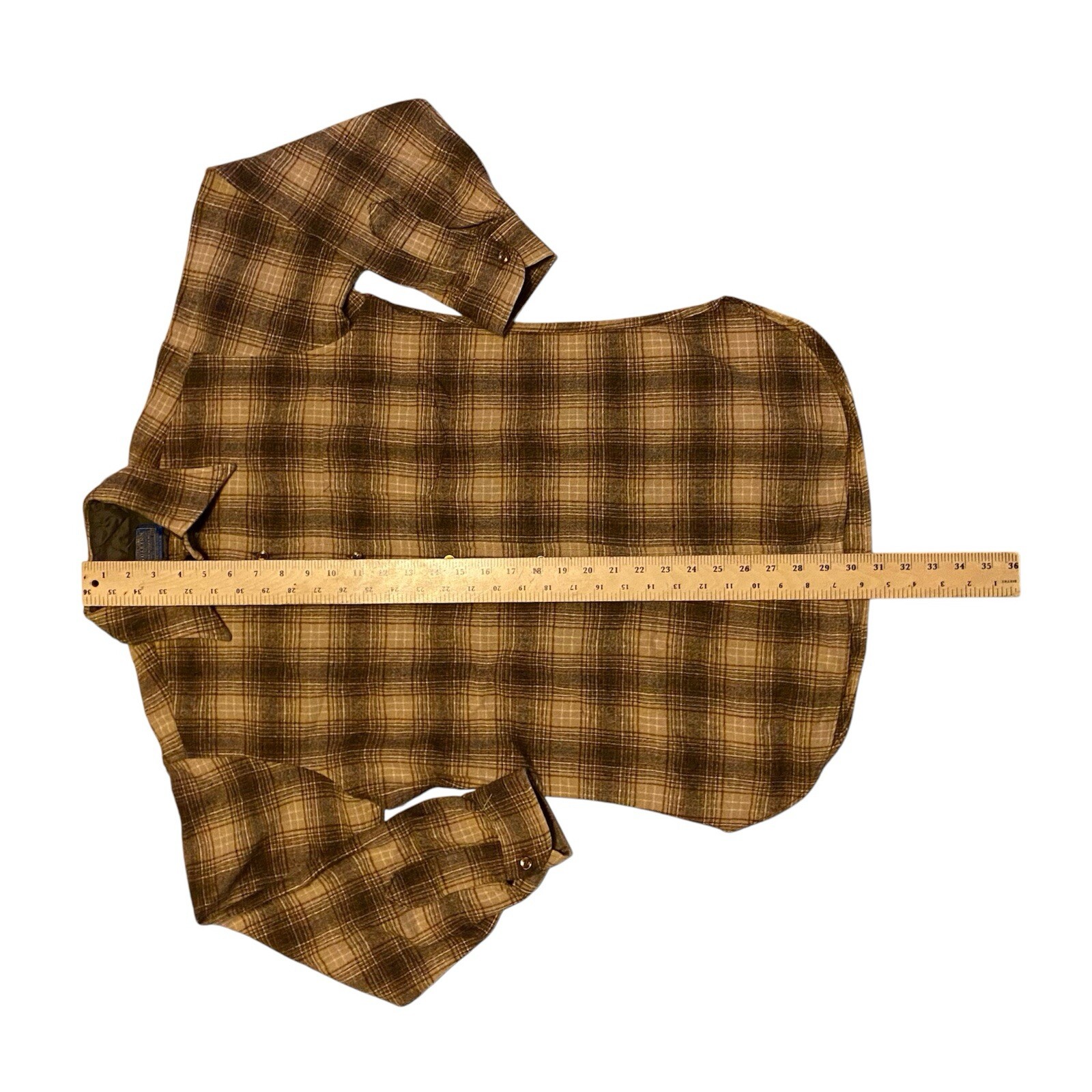 Pendleton Vintage Wool Button Up Lodge Shirt 60s … - image 6