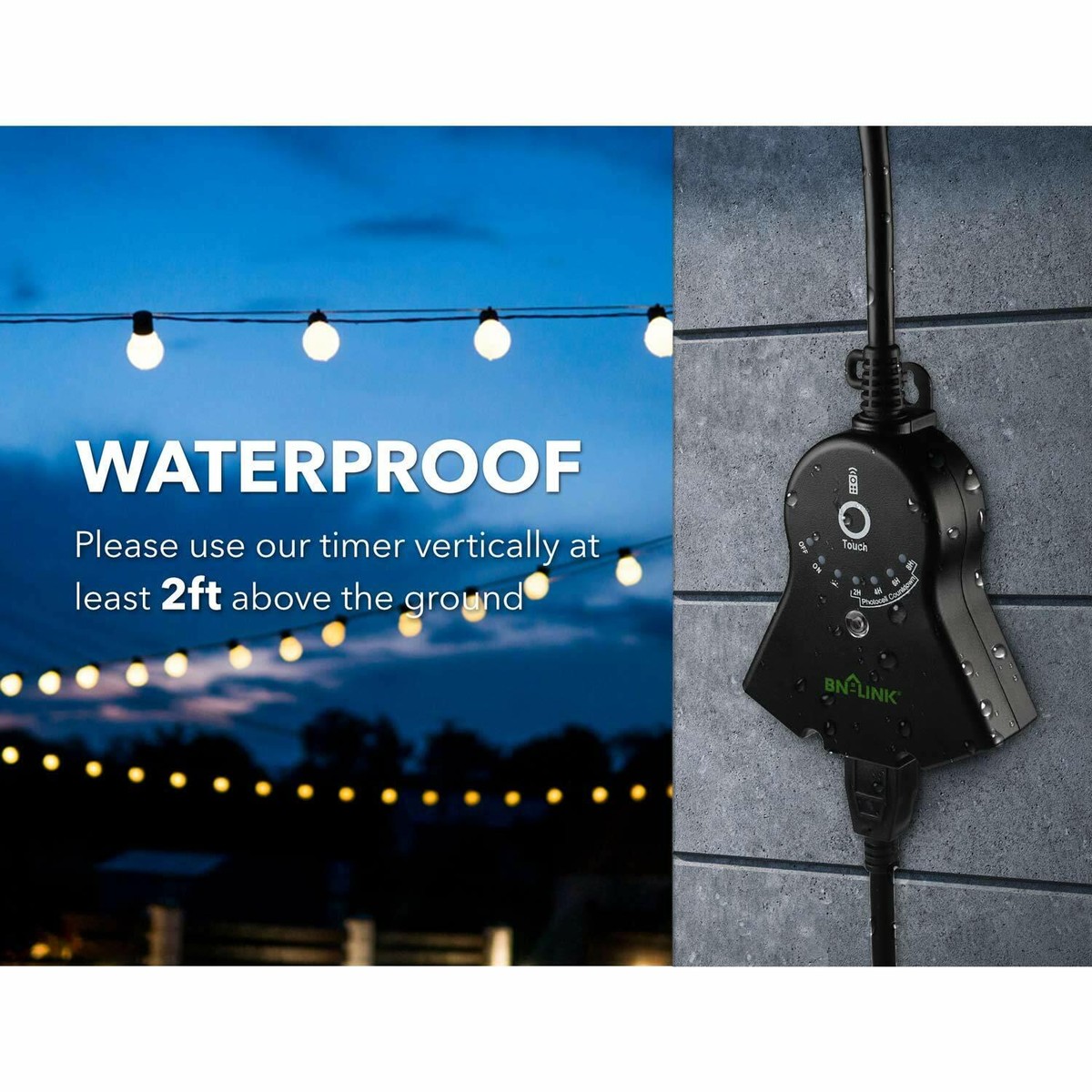 Outdoor 24-Hour Timer Remote Control With Photocell Light Sensor BN-LI - Foto 11