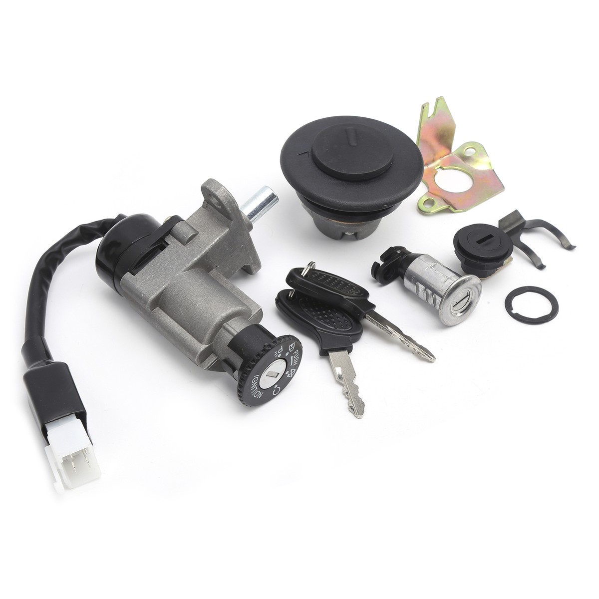 Kit Serrure D'Allumage Pour Scooter 50cc 150cc Chinois (GY6 139QMB) - Remplacement Contacteur + Clés - Compatible Lexmoto Titan 125 - 6