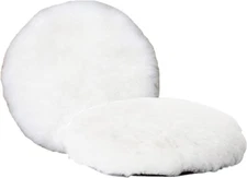 Wool Polishing Pad 6 Inches Soft Sheepskin Buffing Pads with Hook and Loop 