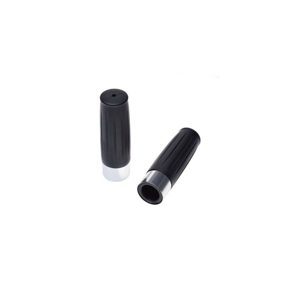 Poignée caoutchouc 7/8" anti-vibration et grip antidérapant 124mm noir chrome