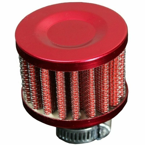 RED ROUND MINI AIR INTAKE CRANKCASE VENT VALVE COVER BREATHER FILTER