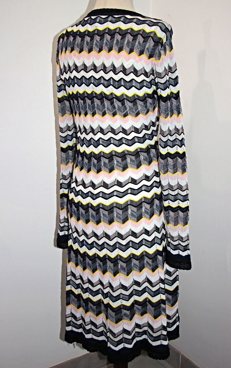 MISSONI★素敵!メタリッククロシェ編みブレザー M Missoni Long-Sleeve Zig Zag Crochet-knit Dress in Ivory sz
