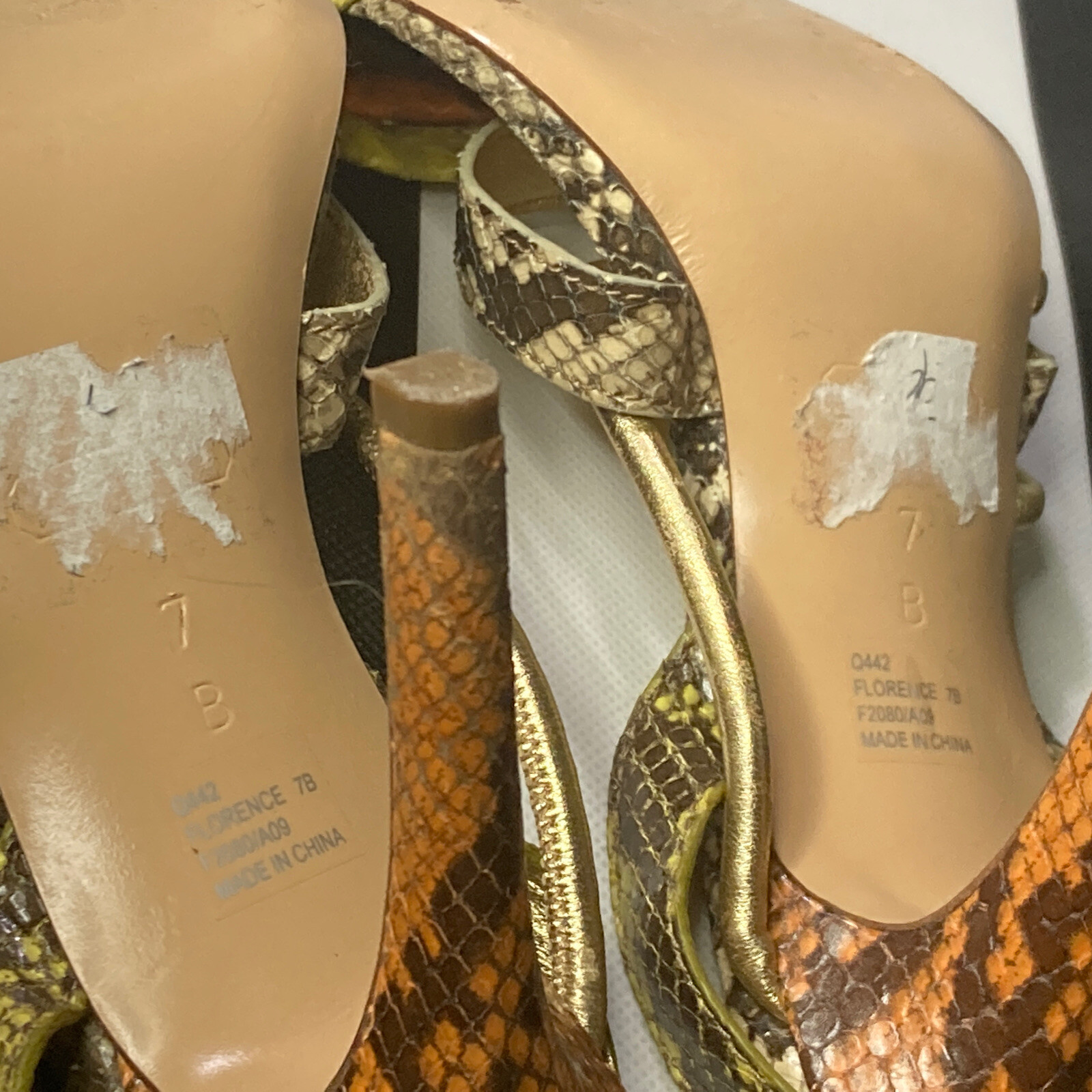 Coach Florence Heels Printed Python Snake Strap S… - image 10