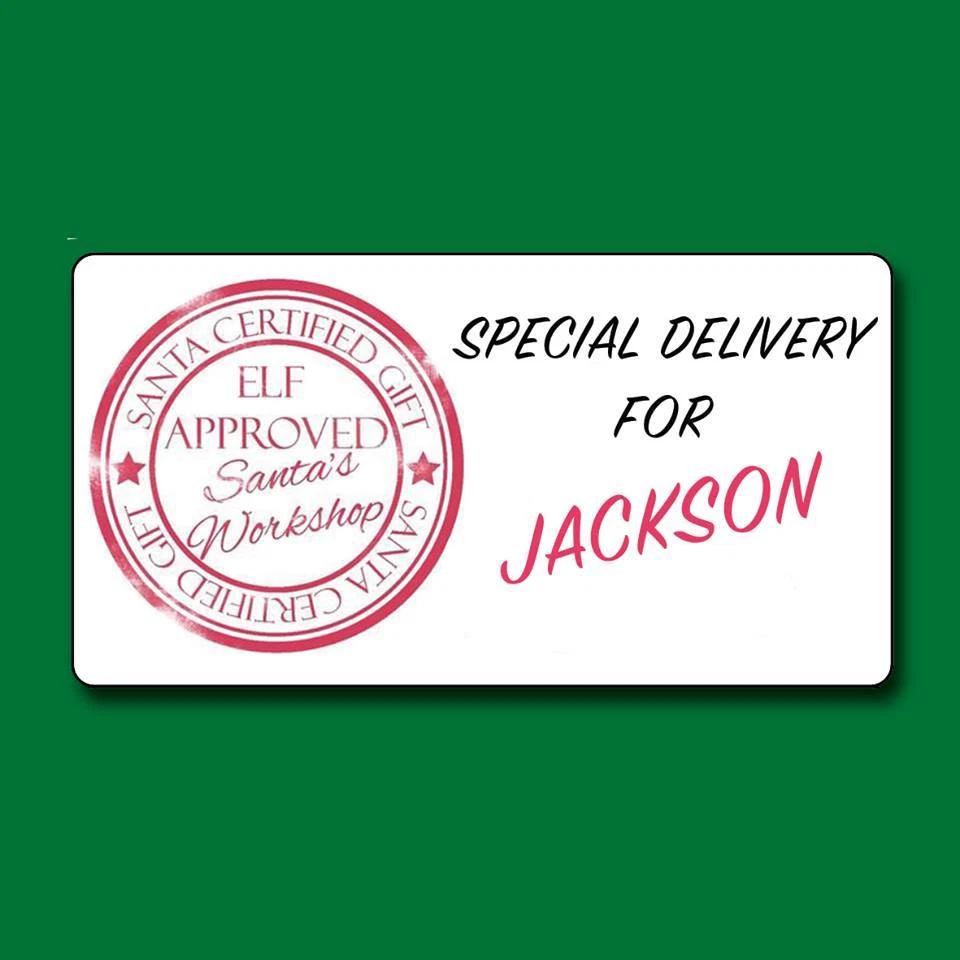 KIDS PERSONALISED CHRISTMAS STICKERS FROM SANTA LABELS PRESENT GIFT TAGS