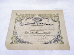 Vintage 1886 Marriage License Audrain County Missouri Ebay