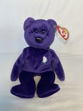 RARE RETIRED 1997 ERROR TY BEANIE BABY PRINCESS DIANA BEAR P.E. PELLETS