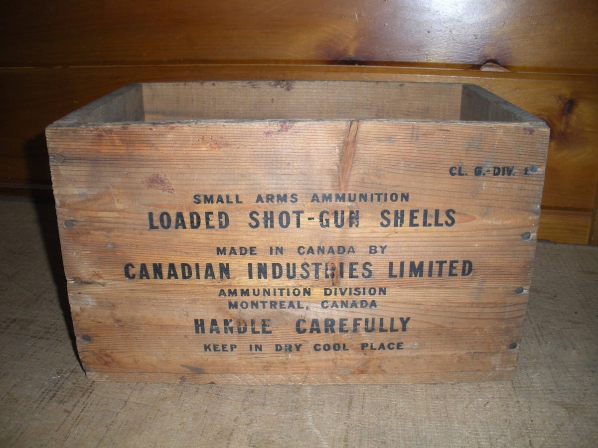 Vintage Wooden Canadian Industries Limited 16 Gauge AMMO Box | eBay