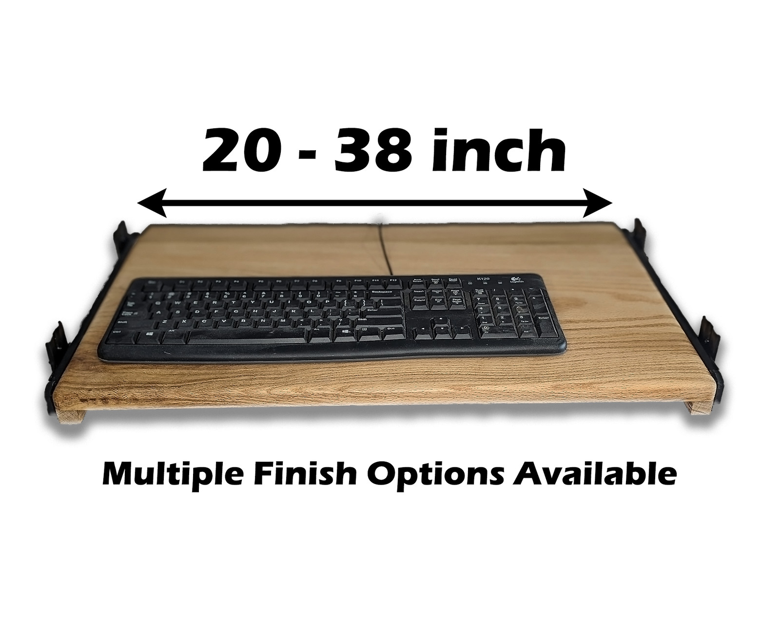 Oak Keyboard Tray (Satin Clear Coat), custom wooden keyboard tray slide