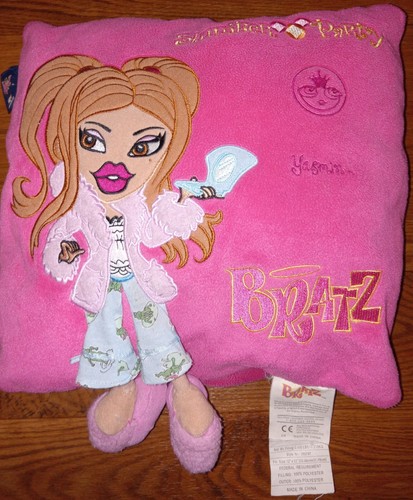 Vintage 2003 BRATZ Yasmin Slumber Party Pink Soft Toy Pillow Cushion RARE 13''