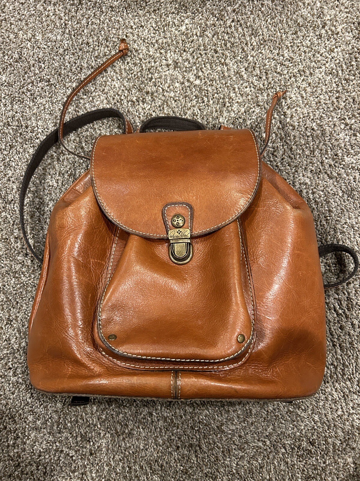 Patricia Nash Brown Leather Backpack Purse Gem