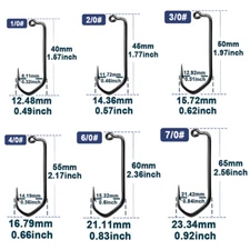 50pcs 90 Degree Aberdeen Jig Hooks Long Shank Forged Duratin Jig Hooks 1/0-7/0 