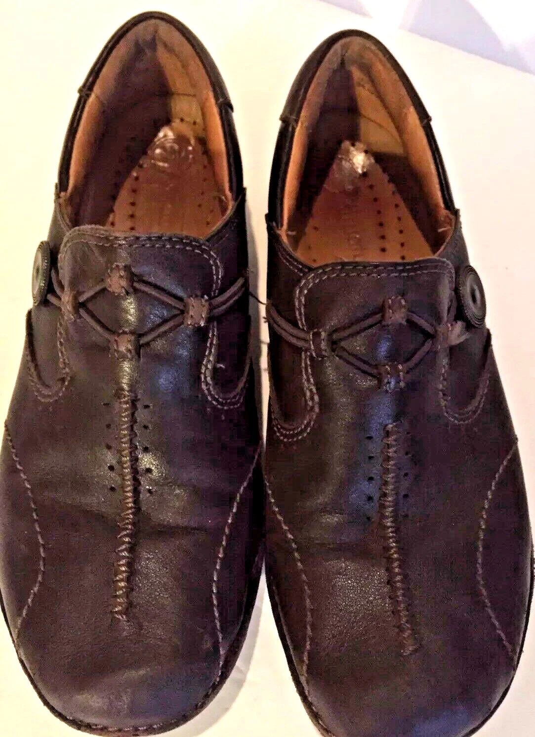 Mocassino donna Clarks strutturato in pelle marrone casual comodo ottimo 6M