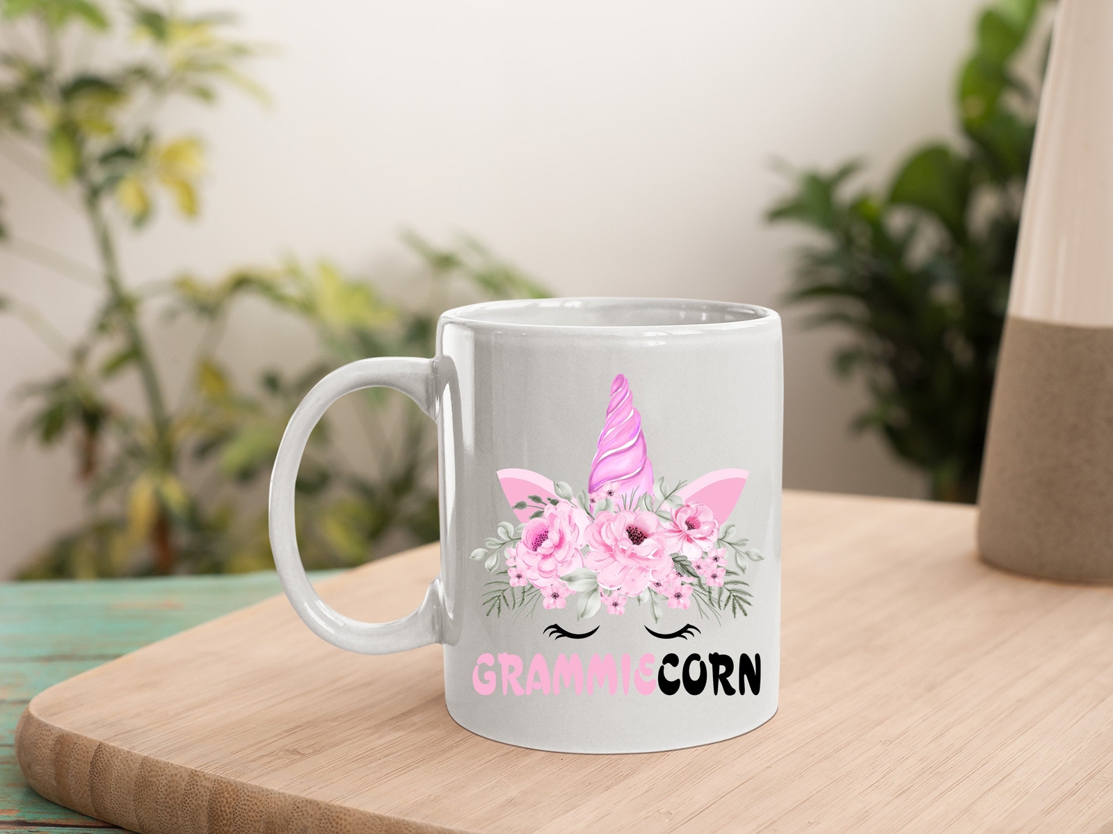 Grammiecorn Unicorn Mug Grammiecorn Floral Unicorn Mug Mother's Day Mug Mother's