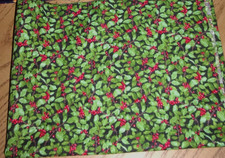 SM. REMNANT OF HOLLY FABRIC, COTTON, 12" X 34"