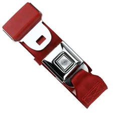 RetroBelt Dark Red Push Button Lap Belt 60" No Hardware Classic Seatbelt Safety
