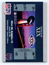 1990-91 Pro Set Super Bowl XXV Silver Anniversary  #19 SB XIX Ticket FRESH PULL