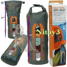 Travelon Self Seal Roll Top Waterproof Multi-use Dry Bag-See Thru Front 13L