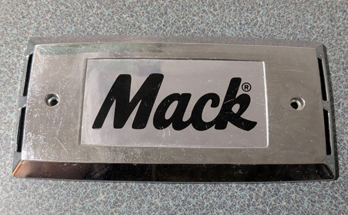 VTG Metal Mack Truck Air Horn Cover Plate Emblem Badge Logo Decal Ornament RARE